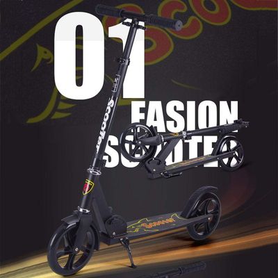 WRRAC-Trampolines Sport Pro Adult City Scooter Big Two Wheel Commuter 1 Click Rapid Folding Adult's Kick/Push Scooter | Foldable Frame | 2-Wheels & Dual Suspension | City Commuter Freestyle