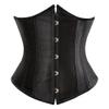 Grebrafan Women's Lace up Boned Brocade Waist Training Underbust Corsets Plus Size (US(14-16) 3XL, Black) view 1