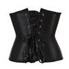 Grebrafan Women's Lace up Boned Brocade Waist Training Underbust Corsets Plus Size (US(14-16) 3XL, Black) view 3