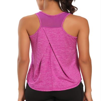 Aeuui Womens Workout Tops for Women Racerback Tank Tops Mesh Yoga Shirts Athletic Running Tank Tops Sleeveless Gym Clothes Dark Purple