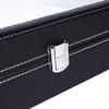 QJR Watch Case Watch Box Men & Women PU Leather Transparency Visible Lid Watch Display box Collection Dustproof Box Hand Chain Jewelry Storage Organizer Case Travel Lockable (Black, 12 slots) view 2