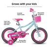 JOYSTAR 18 Inch Girls Bikes Ages 5-8 Years Old Girl 45-52 Inch Children Bicycle with Training Wheels and Hand Brakes Kickstand Kids' Bicycles Blue view 2