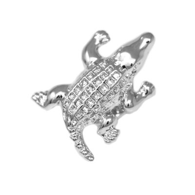 MENDEPOT Silver Tone Novelty Animal Theme Lapel Pin Sea Animal Suit Pin (Crocodile)