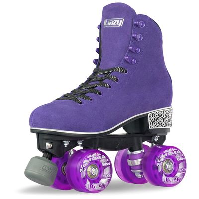 Crazy Skates Evoke Roller Skates for Women - Stylish Suede Quad Skates - Purple (Size: Womens 5 / Mens 4)