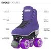 Crazy Skates Evoke Roller Skates for Women - Stylish Suede Quad Skates - Purple (Size: Womens 5 / Mens 4) view 2