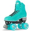 Crazy Skates Evoke Roller Skates for Women - Stylish Suede Quad Skates - Teal (Size: Womens 8.5 / Mens 7.5) view 1