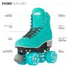 Crazy Skates Evoke Roller Skates for Women - Stylish Suede Quad Skates - Teal (Size: Womens 8.5 / Mens 7.5) view 2