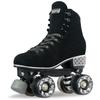 Crazy Skates Evoke Roller Skates for Women - Stylish Suede Quad Skates - Black (Size: Womens 8.5 / Mens 7.5)