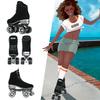 Crazy Skates Evoke Roller Skates for Women - Stylish Suede Quad Skates - Black (Size: Womens 8.5 / Mens 7.5) view 4