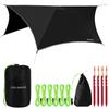 Gold Armour Rainfly Tarp for Hammock and Tent, Waterproof Lightweight Camping Accessories, Survival Gear, Black view 1