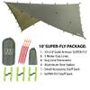 Gold Armour Rainfly Tarp Hammock, Premium 14.7ft/12ft/10ft/8ft Rain Fly Cover, Waterproof Ultralight Camping Shelter Canopy, Survival Equipment Gear Camping Tent Accessories (OD Green 10ft x 10ft) view 2