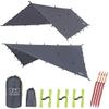 Gold Armour Rainfly Tarp Hammock, Premium 14.7ft/12ft/10ft/8ft Rain Fly Cover, Waterproof Ultralight Camping Shelter Canopy, Survival Equipment Gear Camping Tent Accessories (Gray 14.7ft x 12ft) view 1