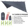 Gold Armour Rainfly Tarp Hammock, Premium 14.7ft/12ft/10ft/8ft Rain Fly Cover, Waterproof Ultralight Camping Shelter Canopy, Survival Equipment Gear Camping Tent Accessories (Gray 14.7ft x 12ft) view 2