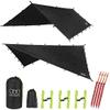 Gold Armour Rainfly Tarp Hammock, Premium 14.7ft/12ft/10ft/8ft Rain Fly Cover, Waterproof Ultralight Camping Shelter Canopy, Survival Equipment Gear Camping Tent Accessories (Black 14.7ft x 12ft) view 1