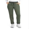 Maevn Matrix Full Heather Elastic Waistband Jogger Scrub Pant (Small Petite, Olive) view 1