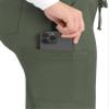 Maevn Matrix Full Heather Elastic Waistband Jogger Scrub Pant (Small Petite, Olive) view 4