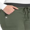 Maevn Matrix Full Heather Elastic Waistband Jogger Scrub Pant (X-Small Petite, Olive) view 3