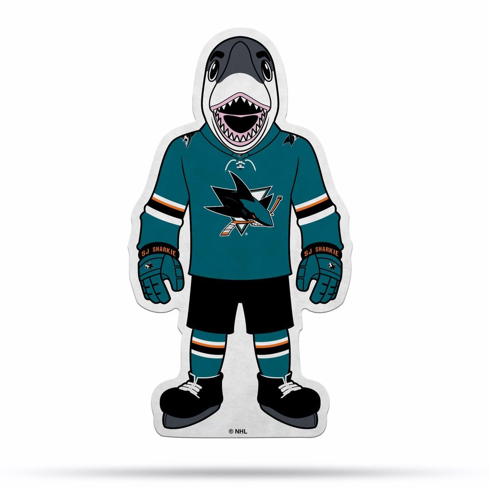 Rico Industries NHL Hockey San Jose Sharks Mascot Shape Cut Pennant - Home and Living Room Dcor - Soft Felt EZ to Hang