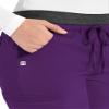 Maevn Matrix Full Heather Elastic Waistband Jogger Scrub Pant (Small Petite, Eggplant) view 3