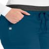 Maevn Matrix Full Heather Elastic Waistband Jogger Scrub Pant (Small Petite, Caribbean Blue) view 3