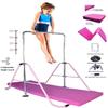 5 Star TD Expandable Gymnastics Bar Horizontal Kip Bar w 2x6 Mat Junior Training Adjustable Height Jungle Gym Children Training Monkey Bars Climbing Tower Playground Balance Bar Gymnasts (Purple) view 3