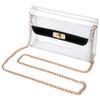 Clear Shoulder purse Chain Strap Crossbody Handbag Fashion PGA Stadium Approved Clear purse with Soft Leather for Women view 2