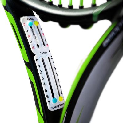Scoring Right Portable Tennis Racket and Padel Scorekeeper, Easily Mounted Small Score Board to Keep Score of Points, Games, and Sets, ITF Conforming, Lightweight Mini Score Keeper, 1.9g, White
