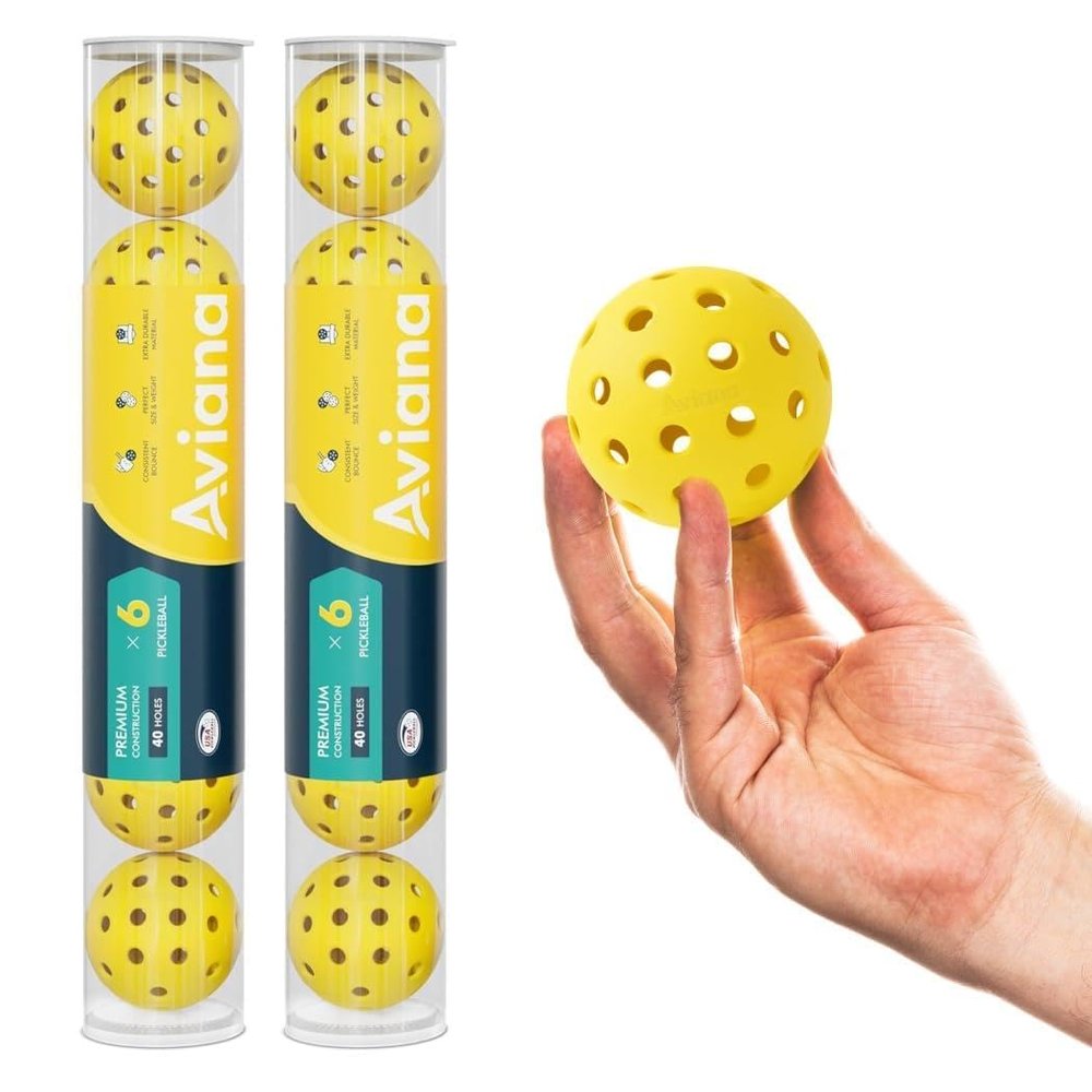 Outdoor Pickleball Balls - USAPA Approved for Tournament Play 6, 12 & 48 Packs | Durable 40-Hole Design | Ideal for All Skill Levels | Pickleball Accessories | Pickleball Balls Outdoor