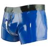 AiCc stylists Latex Shorts Briefs Crotch Zipper Rubber Underwear Pants Party Club Wear Costume (XXL) Blue view 3