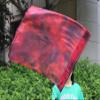 Winged Sirenny 81cm Colorful Flowy Spinning Silk Flag Poi with Rod, Church Liturgical Praise Prophetic Worship Adoration Dance Banner Poi Streamer, Practice Play Silk Poi Flag (Lava) view 2