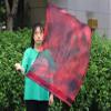 Winged Sirenny 81cm Colorful Flowy Spinning Silk Flag Poi with Rod, Church Liturgical Praise Prophetic Worship Adoration Dance Banner Poi Streamer, Practice Play Silk Poi Flag (Lava) view 3