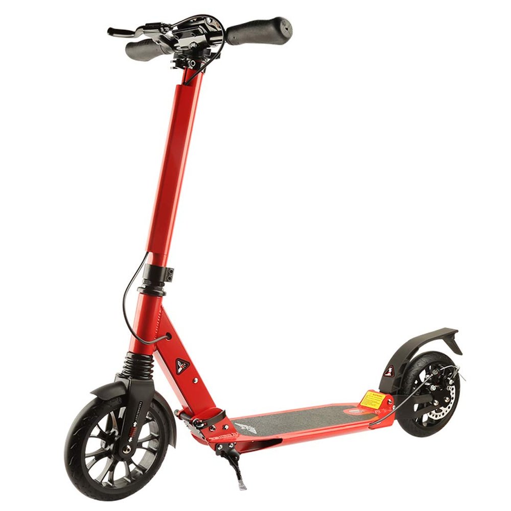 WRRAC-Trampolines Kick Scooter for Teens | Foldable, Lightweight | Height-Adjustable with Disc Brake Large 200mm Wheels Aluminum Alloy Deck Support 100kg Commuter Scooter