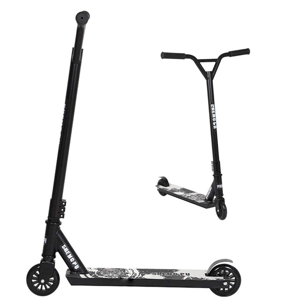 WRRAC-Trampolines Stunt Scooter with Alloy Deck, Freestyle Pro 360 Degree Trick Scooter 100mm PU Wheels Extreme Sports for Beginners & Intermediate Riders