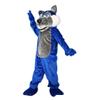 cartoon mascot Blue Wolf Wolfish Costume Adult Cosplay For Party view 2