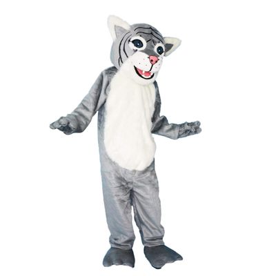Grey Leopard Panther Cat Lynx Costume Mascot Cartoon For Party