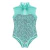 iiniim Big Girls' One-Piece Mesh Splice Ballet Dance Leotard Sleeveless Tank Tops Gymnastic Dance wear Costume Mint_Green 14 view 1
