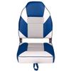 Leader Accessories A Pair of Elite Low/High Back Folding Fishing Boat Seat (2 Seats) (White/Grey/Blue) view 2