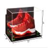 Better Display Cases Acrylic Large Shoe Display Case for Basketball Shoe Soccer Cleat Football Cleat with Mirror, Wall Mount, Green Risers and Black Base (A013/V11) view 2