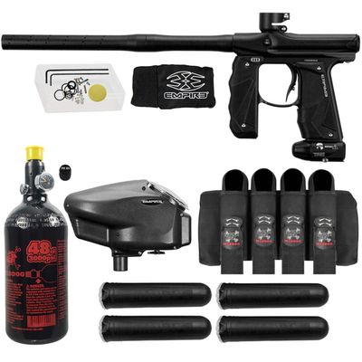 Maddog Empire Mini GS Advanced Paintball Gun Starter Package - Dust Black 2-pc Barrel