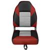 Leader Accessories A Pair of Elite Low/High Back Folding Fishing Boat Seat (2 Seats) (Red/Charcoal/Black) view 2