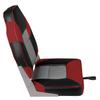 Leader Accessories A Pair of Elite Low/High Back Folding Fishing Boat Seat (2 Seats) (Red/Charcoal/Black) view 3