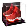 Better Display Cases Acrylic Large Shoe Display Case for Basketball Shoe Soccer Cleat Football Cleat with Mirror, Wall Mount, Purple Risers and Black Base (A013/V11) view 1