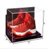 Better Display Cases Acrylic Large Shoe Display Case for Basketball Shoe Soccer Cleat Football Cleat with Mirror, Wall Mount, Purple Risers and Black Base (A013/V11) view 2
