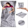 The Friendly Swede XL Sleeping Bag Liner Ultralight - Thin Travel Sheets for Hotel with Full Length Zipper - Camping Sheets & Adult Sleep Sack for Backpacking - Travel Sleeping Bag - Grey (Zipper) view 1