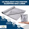 The Friendly Swede XL Sleeping Bag Liner Ultralight - Thin Travel Sheets for Hotel with Full Length Zipper - Camping Sheets & Adult Sleep Sack for Backpacking - Travel Sleeping Bag - Grey (Zipper) view 2