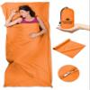 The Friendly Swede Sleeping Bag Liner - Cold Weather Camping Sheets & Adult Sleep Sack with Full Length Zipper - Microfiber Cotton Feel Soft Sheets with Stuff Sack - Orange (Zipper) view 1