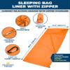 The Friendly Swede Sleeping Bag Liner - Cold Weather Camping Sheets & Adult Sleep Sack with Full Length Zipper - Microfiber Cotton Feel Soft Sheets with Stuff Sack - Orange (Zipper) view 3