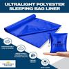 The Friendly Swede Sleeping Bag Liner Ultralight - Thin Travel Sheets for Hotel w Full Length Zipper - Silky Feel Camping Sheets & Adult Sleep Sack for Backpacking - Travel Bag - Blue (Zipper) view 2