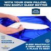The Friendly Swede Sleeping Bag Liner Ultralight - Thin Travel Sheets for Hotel w Full Length Zipper - Silky Feel Camping Sheets & Adult Sleep Sack for Backpacking - Travel Bag - Blue (Zipper) view 4