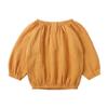 Baby Girls Boys Long Sleeve Tops Shirts +Shorts 2Pcs Outfit Summer Infant Cotton Linen Clothes Sets Yellow view 2
